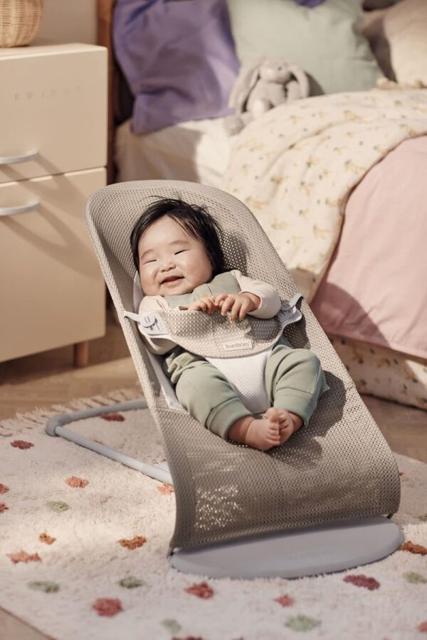 Autokreslini.lv | Babysitter Balance Soft šūpuļkrēsls mazuļiem krāsa Grey Beige/White, MESH bilde #3