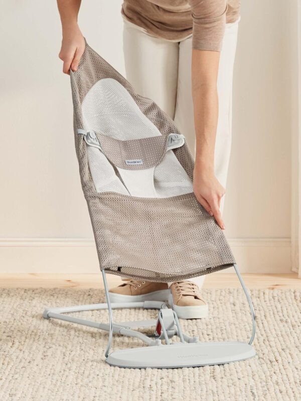 Autokreslini.lv | Babysitter Balance Soft šūpuļkrēsls mazuļiem krāsa Grey Beige/White, MESH bilde #11