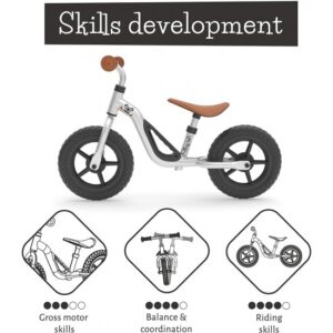 Chillafish Charlie 10″ līdzsvara velosipēds krāsa Sudraba