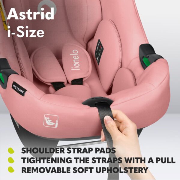 Autokreslini.lv | Astrid i-Size autokrēsliņš 40-87cm krāsa Pink Coral + Astrid Isofix bāze bilde #17
