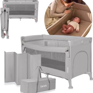 Lionelo ELLEN bērnu ceļojumu gulta krāsa GREY CONCRETE
