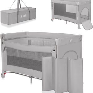 Lionelo ELLEN bērnu ceļojumu gulta krāsa GREY CONCRETE