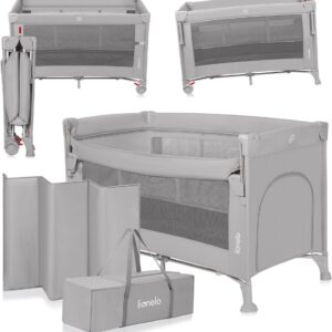 Lionelo ELLEN bērnu ceļojumu gulta krāsa GREY CONCRETE