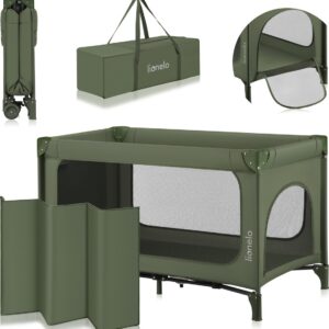 Lionelo JASMIN EASY FOLD ceļojumu gulta krāsa GREEN OLIVE