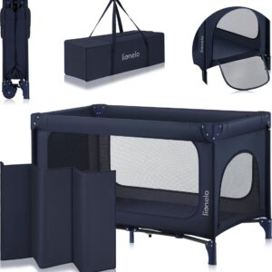 Lionelo JASMIN EASY FOLD ceļojumu gulta krāsa BLUE NAVY