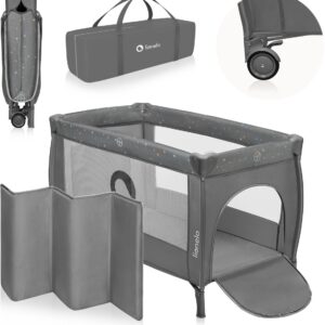 Lionelo STEFI PLUS ceļojumu gulta krāsa GREY MULTICOLOR