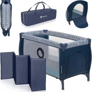 Lionelo SVEN PLUS ceļojumu gulta krāsa BLUE NAVY