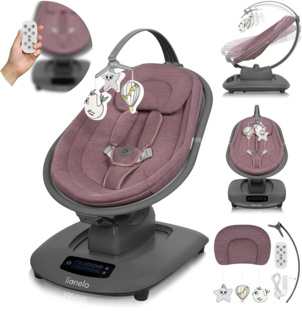 Autokreslini.lv | BLOSSOM mazuļu šūpuļkrēsliņš krāsa PINK MAUVE bilde #3
