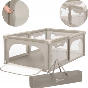 Lionelo WILLOW rotaļu manēža 187x127cm krāsa BEIGE SAND