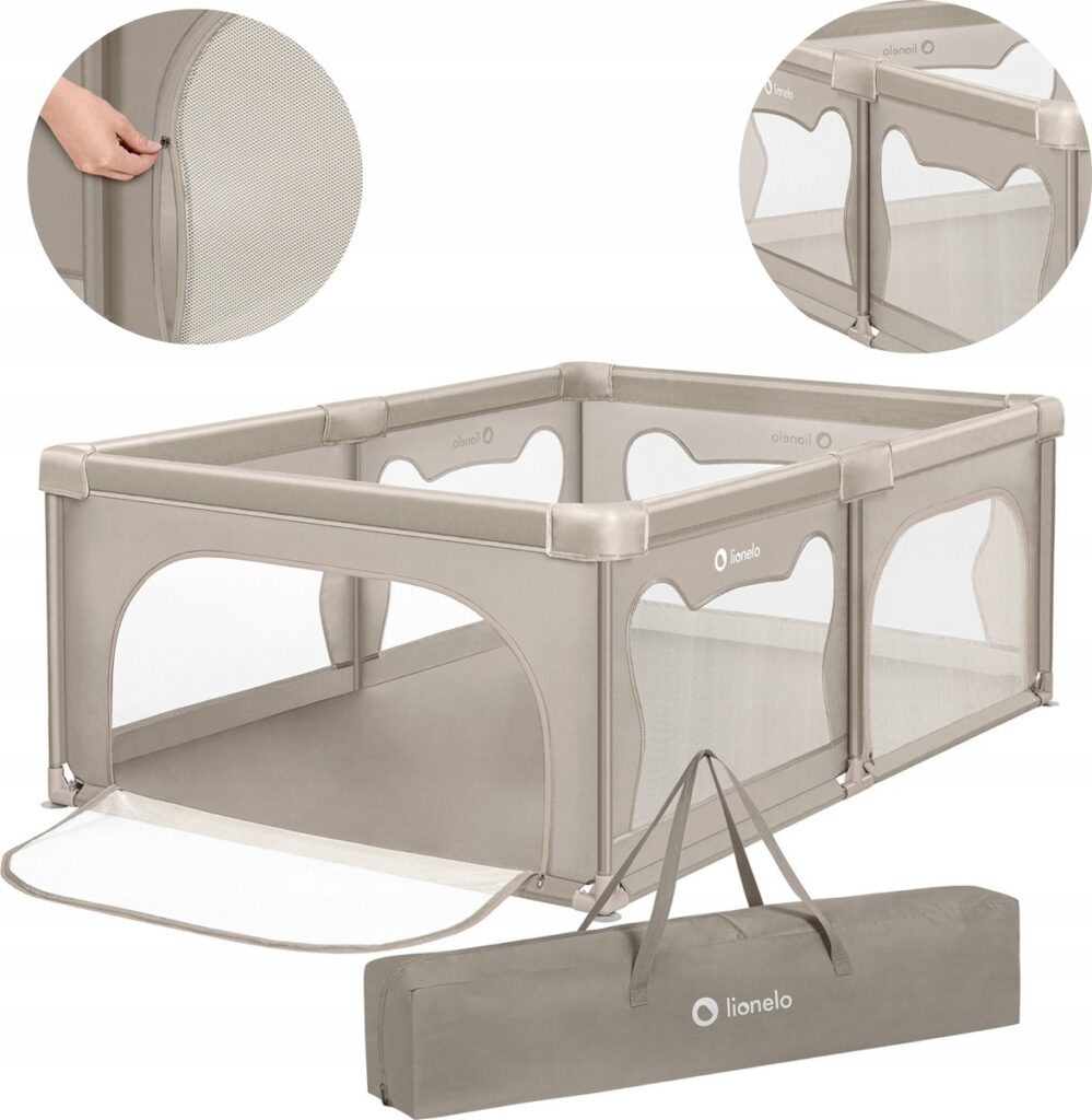 Lionelo WILLOW rotaļu manēža 187x127cm krāsa BEIGE SAND