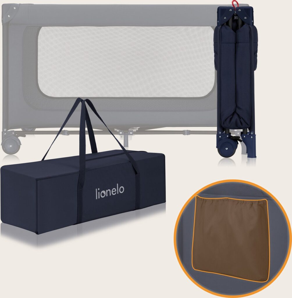 Lionelo JASMIN EASY FOLD ceļojumu gulta krāsa BLUE NAVY