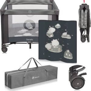 Lionelo BONNIE rotaļu manēža krāsa GREY SCANDI