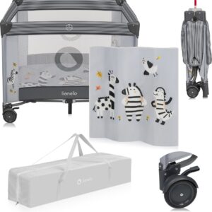 Lionelo BONNIE rotaļu manēža krāsa GREY STONE