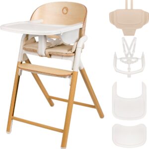 Lionelo CELIA barošanas krēsls bērniem krāsa WHITE NATURAL WOOD