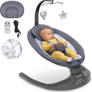 Lionelo RALF mazuļu šūpuļkrēsliņš krāsa GREY WHITE