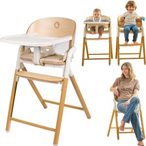 Lionelo CELIA barošanas krēsls bērniem krāsa WHITE NATURAL WOOD