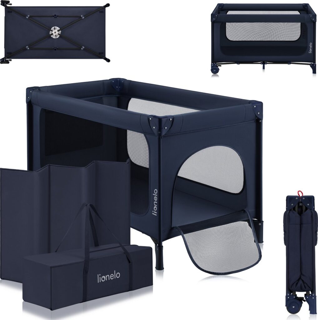 Lionelo JASMIN EASY FOLD ceļojumu gulta krāsa BLUE NAVY