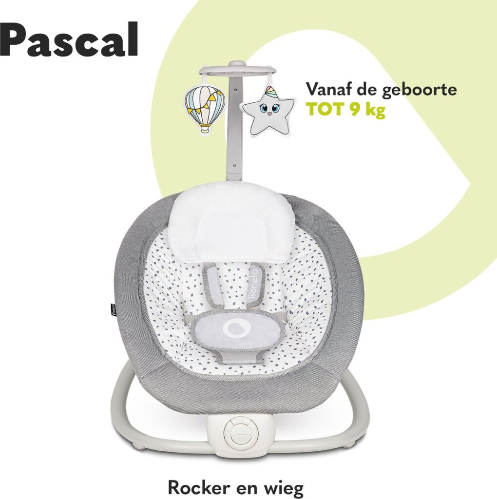 Lionelo PASCAL mazuļu šūpuļkrēsliņš krāsa GREY SCANDI