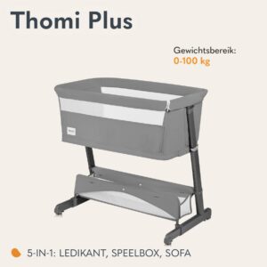 Lionelo THOMI PLUS ceļojumu gulta krāsa GREY CONCRETE