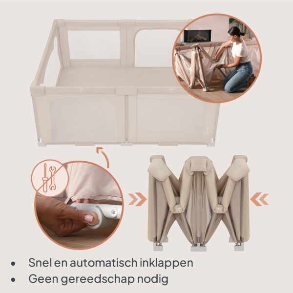 Autokreslini.lv | FLORENCE viegli salokāma rotaļu manēža krāsa BEIGE SAND bilde #13