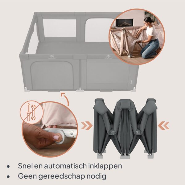 Autokreslini.lv | FLORENCE viegli salokāma rotaļu manēža krāsa GREY GRAPHITE bilde #13