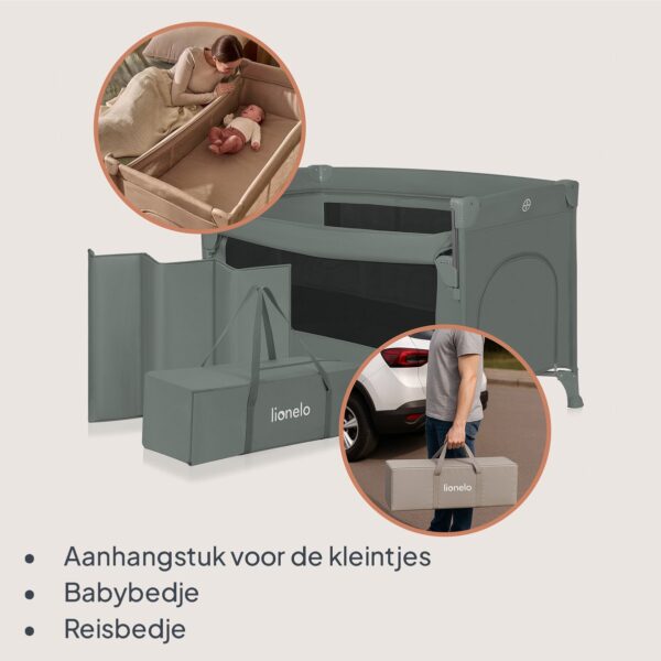 Autokreslini.lv | ELLEN bērnu ceļojumu gulta krāsa GREEN SAGE bilde #25