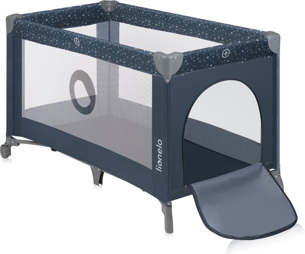 Lionelo STEFI ceļojumu gulta krāsa BLUE GREY