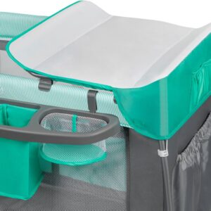 Lionelo SVEN PLUS ceļojumu gulta krāsa TURQUOISE/GREY