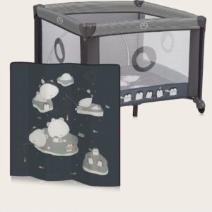 Lionelo BONNIE rotaļu manēža krāsa GREY SCANDI
