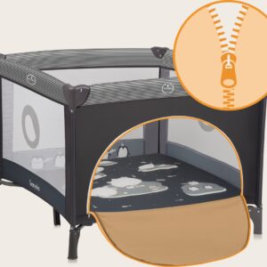 Lionelo BONNIE rotaļu manēža krāsa GREY SCANDI
