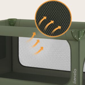 Lionelo JASMIN EASY FOLD ceļojumu gulta krāsa GREEN OLIVE