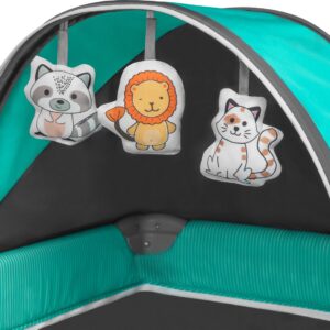 Lionelo SVEN PLUS ceļojumu gulta krāsa TURQUOISE/GREY