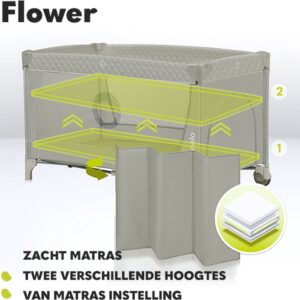Lionelo FLOWER bērnu ceļojumu gultiņa krāsa CAPPUCCINO