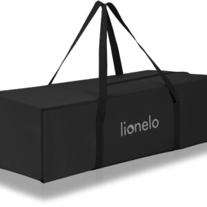 Lionelo LAURA bērnu ceļojumu gulta ar 2 līmeņiem krāsa BLACK CARBON