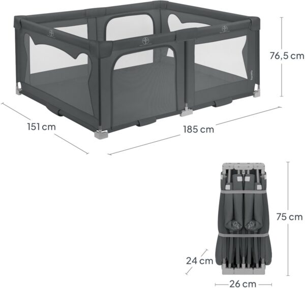 Autokreslini.lv | FLORENCE viegli salokāma rotaļu manēža krāsa GREY GRAPHITE bilde #7