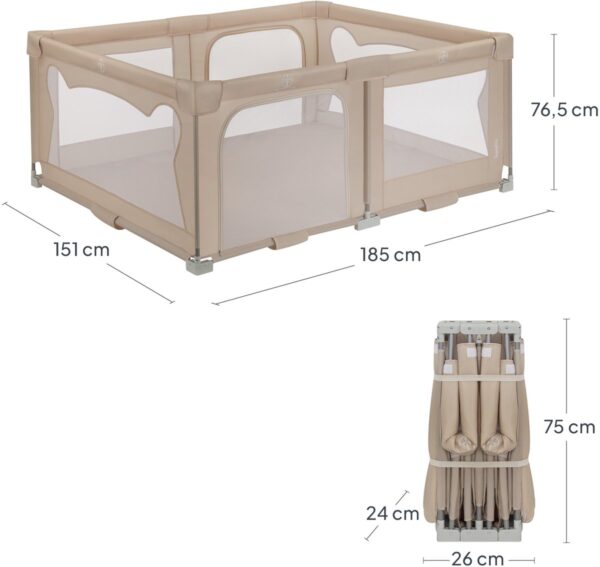 Autokreslini.lv | FLORENCE viegli salokāma rotaļu manēža krāsa BEIGE SAND bilde #9