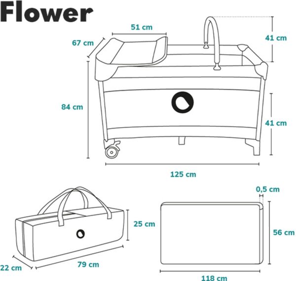 Autokreslini.lv | FLOWER bērnu ceļojumu gultiņa krāsa CAPPUCCINO bilde #35