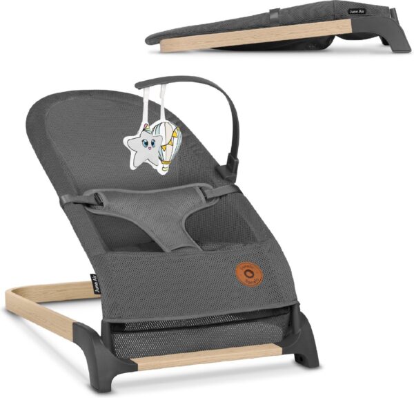 Autokreslini.lv | JUNE AIR mazuļu šūpuļkrēsliņš krāsa GREY GRAPHITE bilde #17