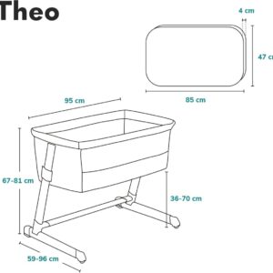 Lionelo THEO ceļojumu gulta krāsa CONCRETE