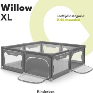 Lionelo WILLOW XL rotaļu manēža 207x187cm krāsa GREY CONCRETE
