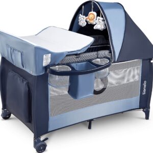 Lionelo SVEN PLUS ceļojumu gulta krāsa BLUE NAVY