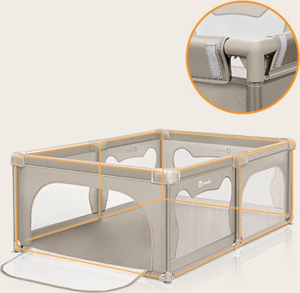 Lionelo WILLOW rotaļu manēža 187x127cm krāsa BEIGE SAND