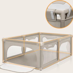 Lionelo WILLOW rotaļu manēža 187x127cm krāsa BEIGE SAND