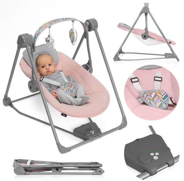 Autokreslini.lv | OTTO mazuļu šūpuļkrēsliņš krāsa PINK BABY bilde #3