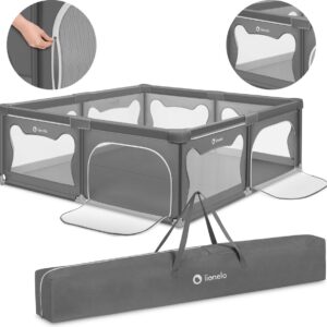 Lionelo WILLOW XL rotaļu manēža 207x187cm krāsa GREY CONCRETE