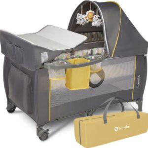 Lionelo SVEN PLUS ceļojumu gulta krāsa YELLOW SCANDI