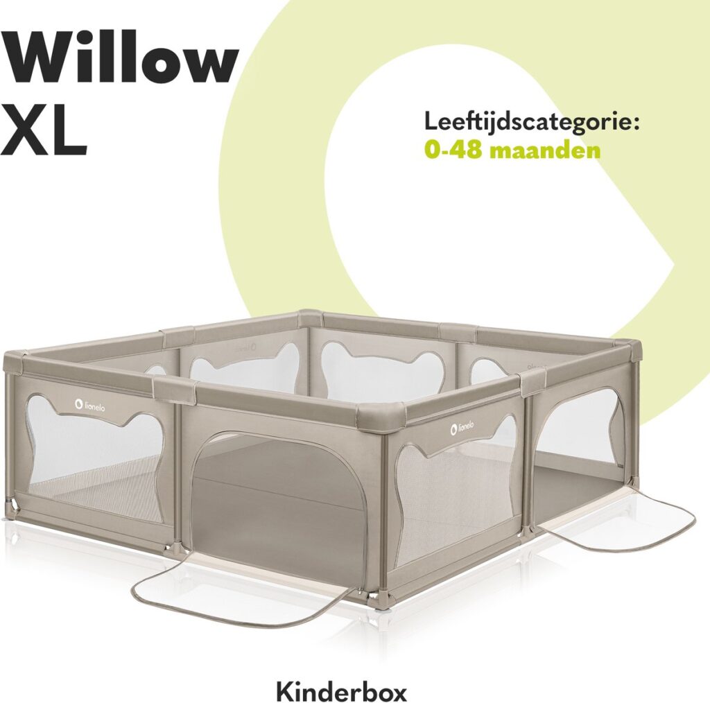Lionelo WILLOW XL rotaļu manēža 207x187cm krāsa BEIGE SAND