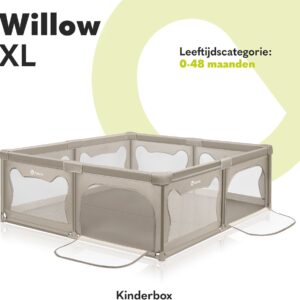 Lionelo WILLOW XL rotaļu manēža 207x187cm krāsa BEIGE SAND