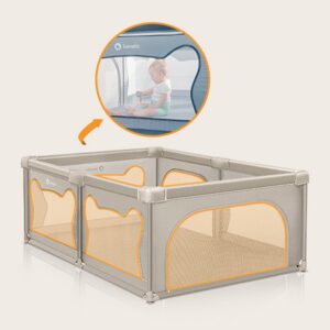 Lionelo WILLOW rotaļu manēža 187x127cm krāsa BEIGE SAND