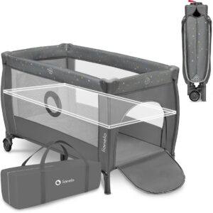 Lionelo STEFI PLUS ceļojumu gulta krāsa GREY MULTICOLOR